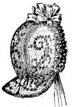 sketch of embroidered baby bonnet