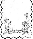 sketch of embroidered bureau scarf