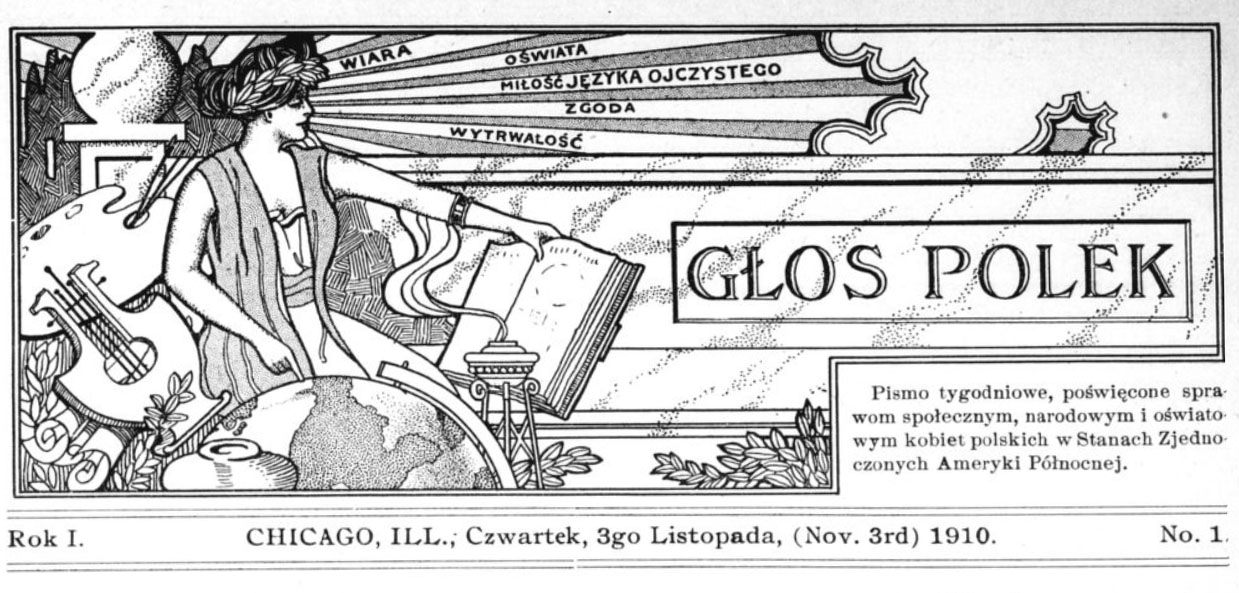 Nameplate of Glos Polek ("The Voice of Polish Women"). November 3, 1910.