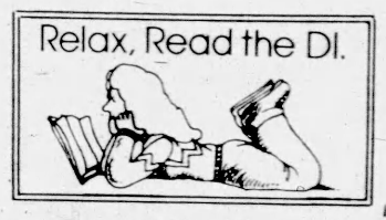 Sketch of woman reading a newspaper.