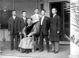 Chinese Ambassador Wu Ting Fang with students at UI President’s House, June 10, 1908