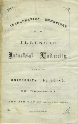 Illinois Industrial University Inauguration program, March 11,1868