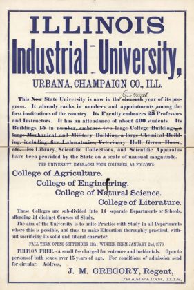Advertisement for Illinois Industrial University, 1877