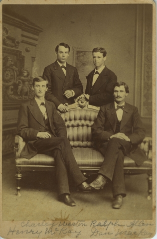 Ralph Allen (top right) and roommates, 1876