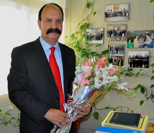 Ibrahim with flowers