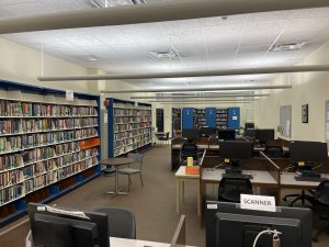 Computer area in the Music and Performing Arts Library