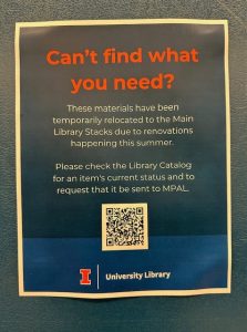 Signage regarding transfer of materials