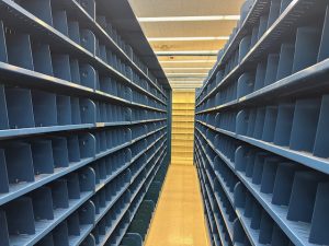 Empty CD shelves