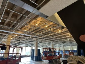 ceiling, lights, and shelving removed from MPAL 1st floor