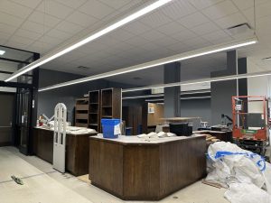 New paint in the service desk area