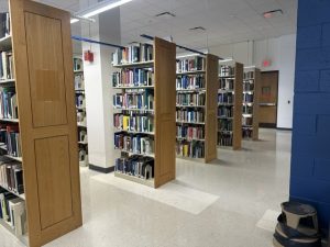 Books on shelves