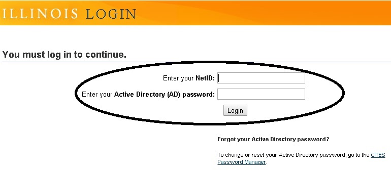 Active Directory Login Screenshot