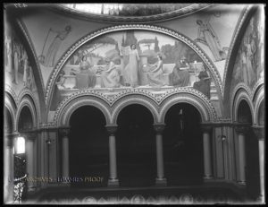 "The Laboratory of Minerva" Dedicated to the College of Science Mural in Rotunda, West Side, Courtesy of Illinois Archives