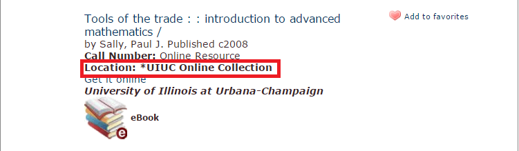 Catalog Online Collection Location