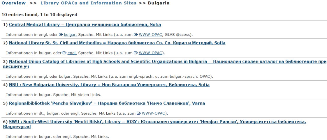 Example of Directory List from Hbz website