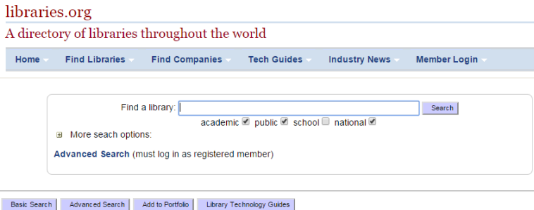 Search interface for Libraries.org