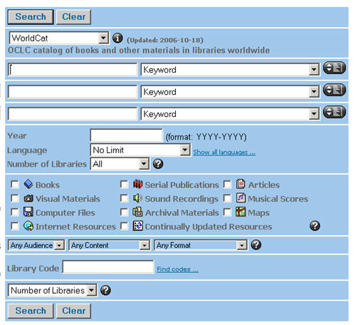 A sample view of WorldCat