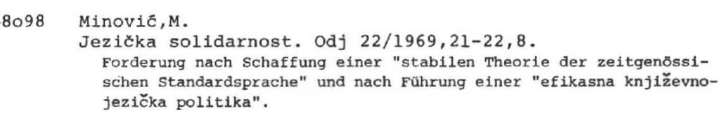 Entry that appears under the heading Language Politics.