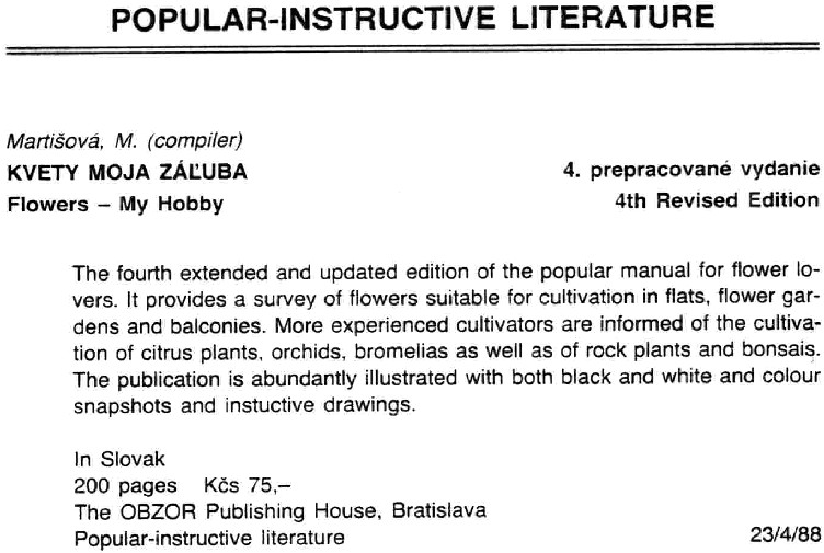 The 1998:4 issue on a popular horticultural book