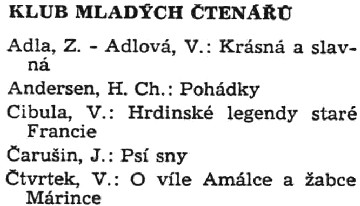 Beginning of the list of books produced in 1973