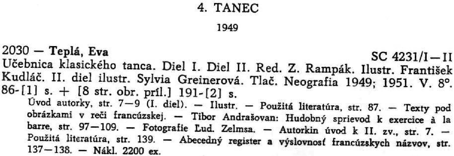 Citation for a textbook on classical dance