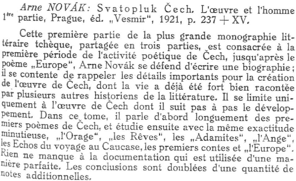 Abstract for Arne Novak's book on Svatopluk Cech