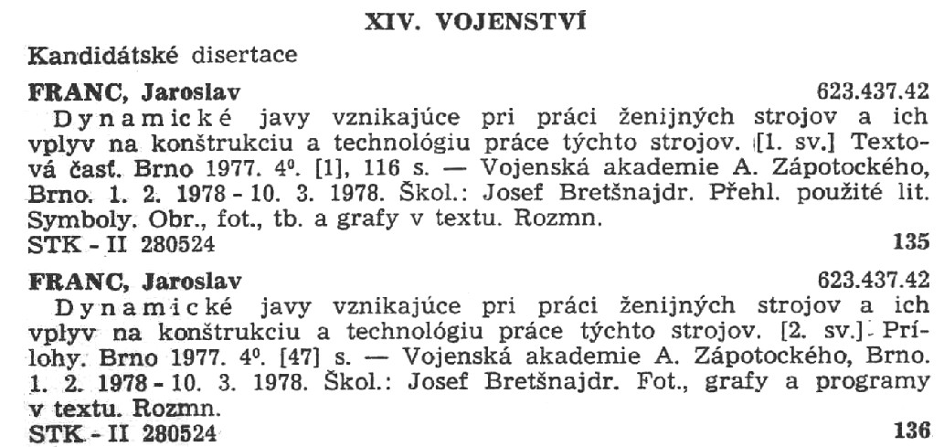 Entry which appeared in the 1978 issue