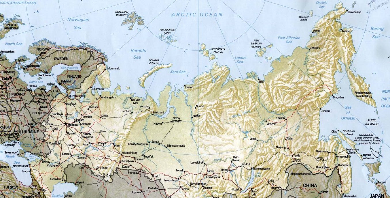 Detailed map of Russia