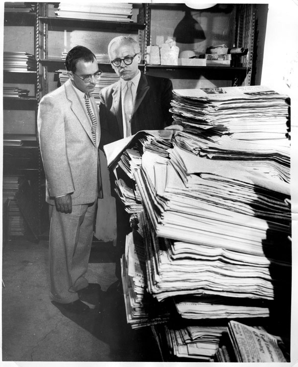 David Hoover and Librarian Icko Iben, June 19, 1958
