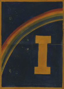 Painted for a Rainbow Illini Club meeting of the 42nd Infantry Division, circa 1918