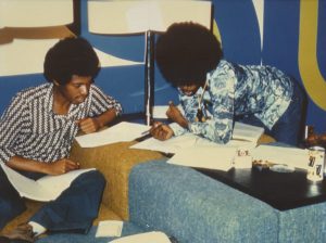 Students studying,1970s