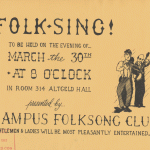 Campus Folksong Club flier, 1962