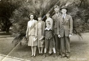 A photo of the Snively family, sent to James while he was a POW.