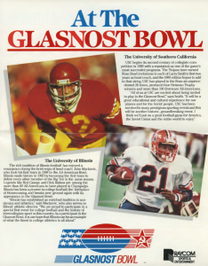 This advertisement was part of a glossy brochure which attempted to entice football fans to purchase pricey tickets to the game. 26/1/5, Box 9, University of Illinois Archives.