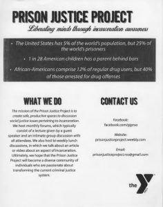 Prison Justice Project informational flyer, 2014.