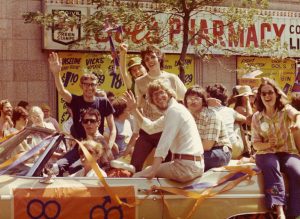 Gay Illini students marching in the Chicago Pride Parade, 1976