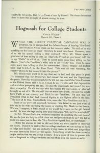 Hogwash for College Students, April 1955
