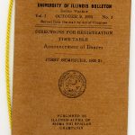 The dance card for the 1920 Registration Dance was modeled on the University's registration directions booklet