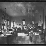 Library Students studying in Altgeld hall, ca. 1898. Found in Record Series 39/2/20. 