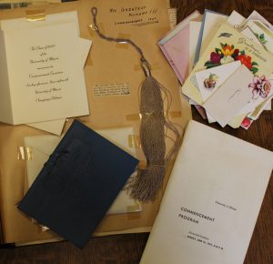 Memorabilia from Miriam's Illinois graduation in 1950