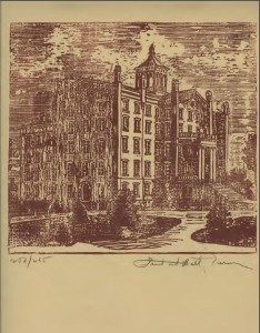 The Urbana and Chamapign Institute woodblock print