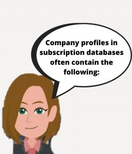 company profiles in subscription databases often contain the following: