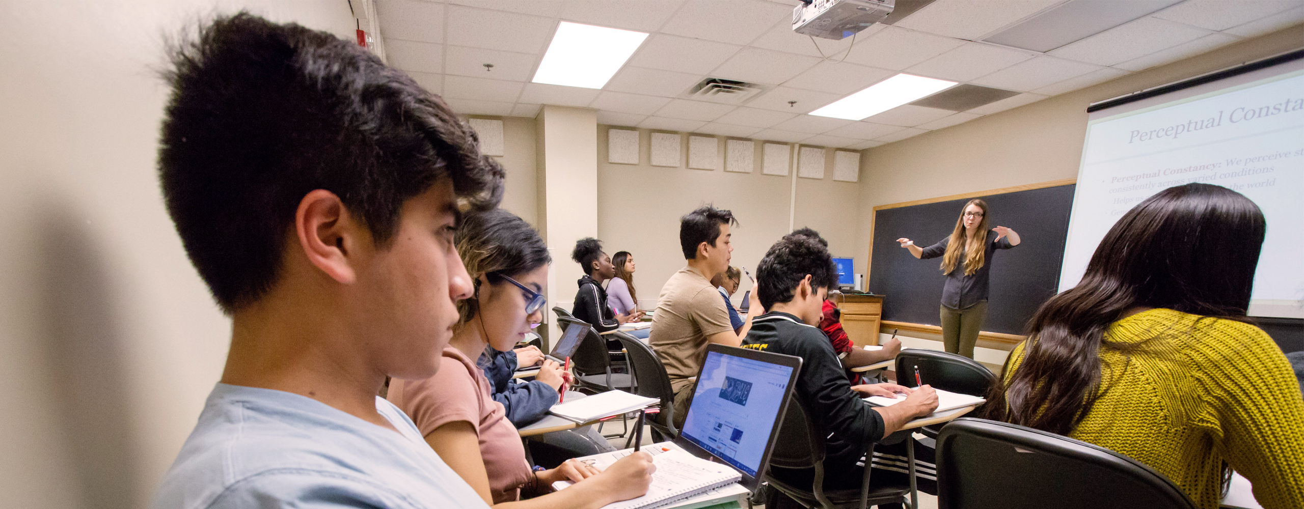 Students in a classroom. [Photo by UI Public Affairs: Stauffer]