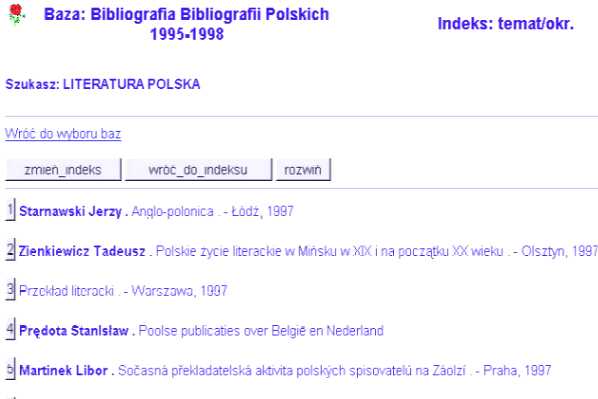 brief records returned on a search of the term "literatura"