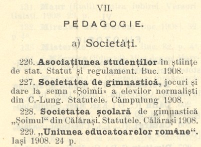 a sample entry from Cresterile Colectiunilor