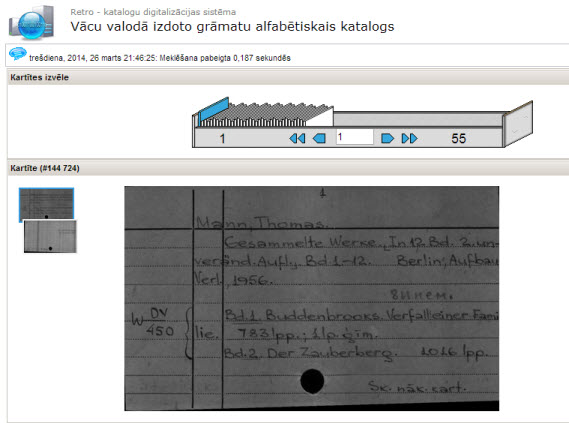 a card from the scanned card catalog of german books at the latvian national library