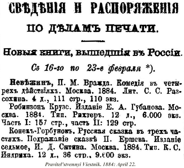 sample entry spisok izdanii, vyshedshikh v Rossii 