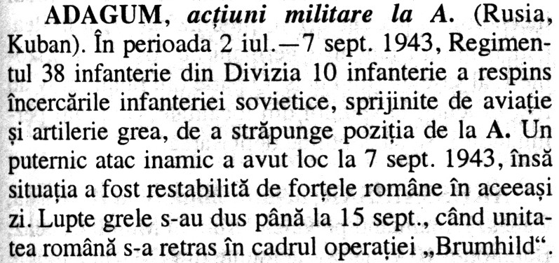 a sample entry from Armata Romana in al doilea razboi mondial (1941-1945)