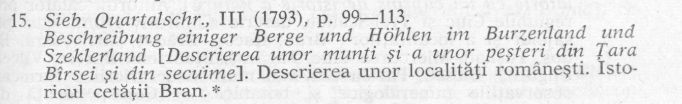 a sample entry from Romanii in periodicele Germane din Transilvania