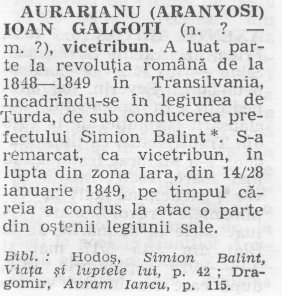 a sample entry from Barbati ai datoriei 1848-1849